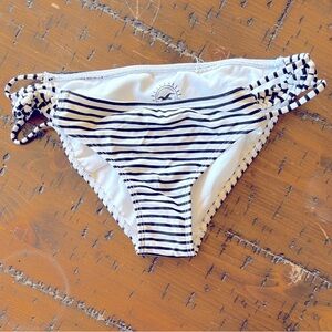 Hollister Striped Bikini Bottom with Side Ties